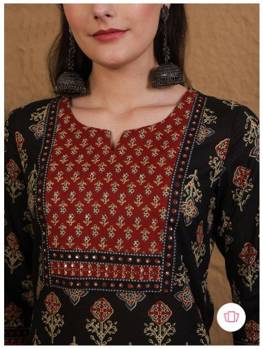 ₹1,292 Sangria Printed Pure Cotton Kurta Set With Dupatta – 61% Off Deal