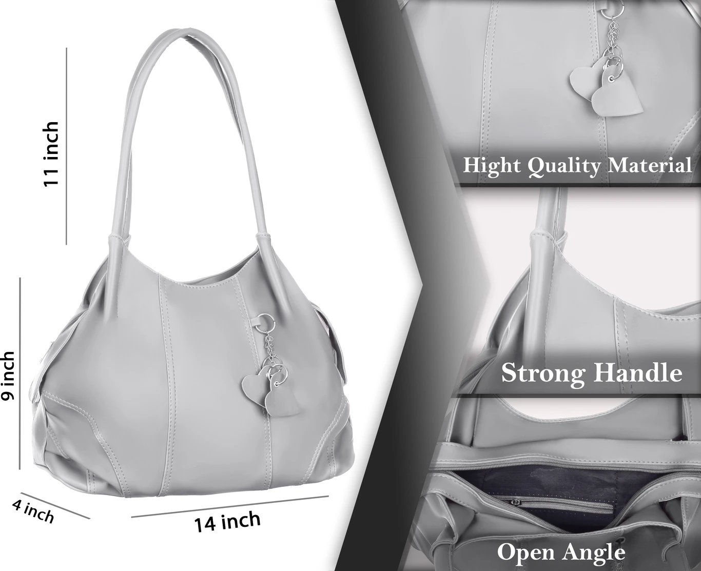 ₹363 FL First Look Women Grey Shoulder Bag – Stylish Everyday Fashion