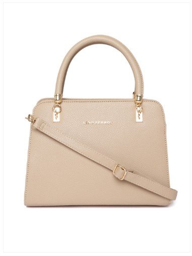₹2652 Lino Perros Beige Handheld Bag with Detachable Sling Strap for Women