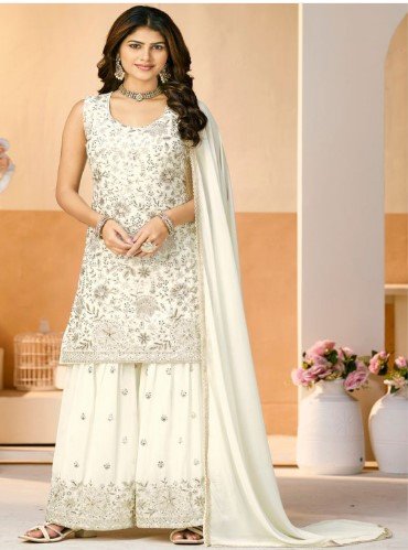 ₹2,849 UDAY ENTERPRISE Thread Work Kurta Sharara Set With Dupatta – 59% Off