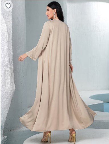 351.10 SAR Two-Piece Kaftan Dress with Hand-Sewn Diamonds – 12% Off