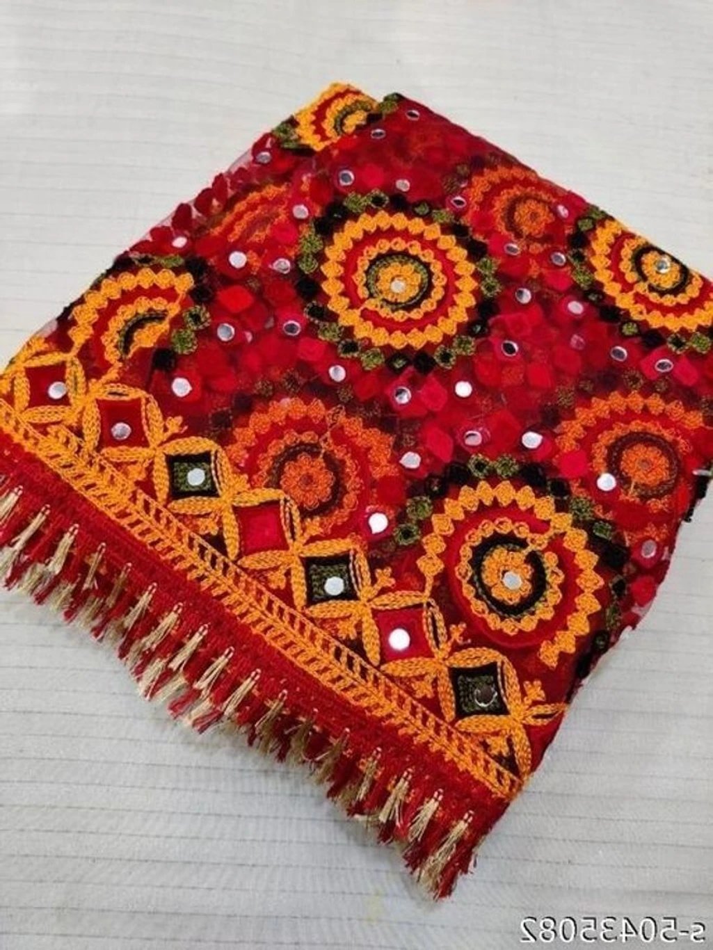 ₹408 Vitrag Fashion Red Embroidered Net Dupatta – 77% Off Deal