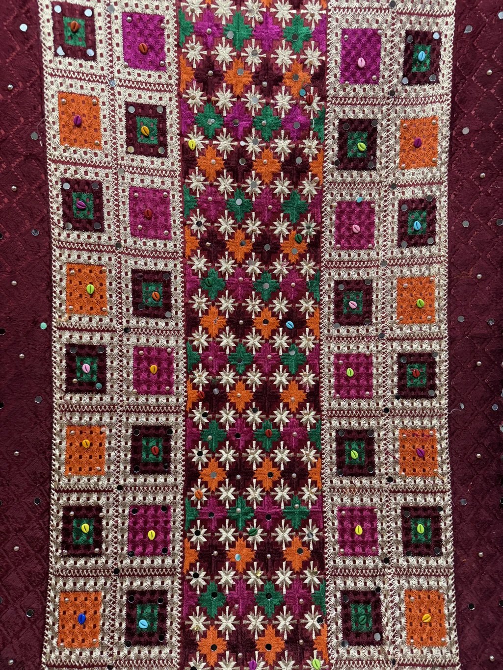 ₹642 VirasatPhulkari Multicolor Embroidered Chiffon Dupatta – 68% Off