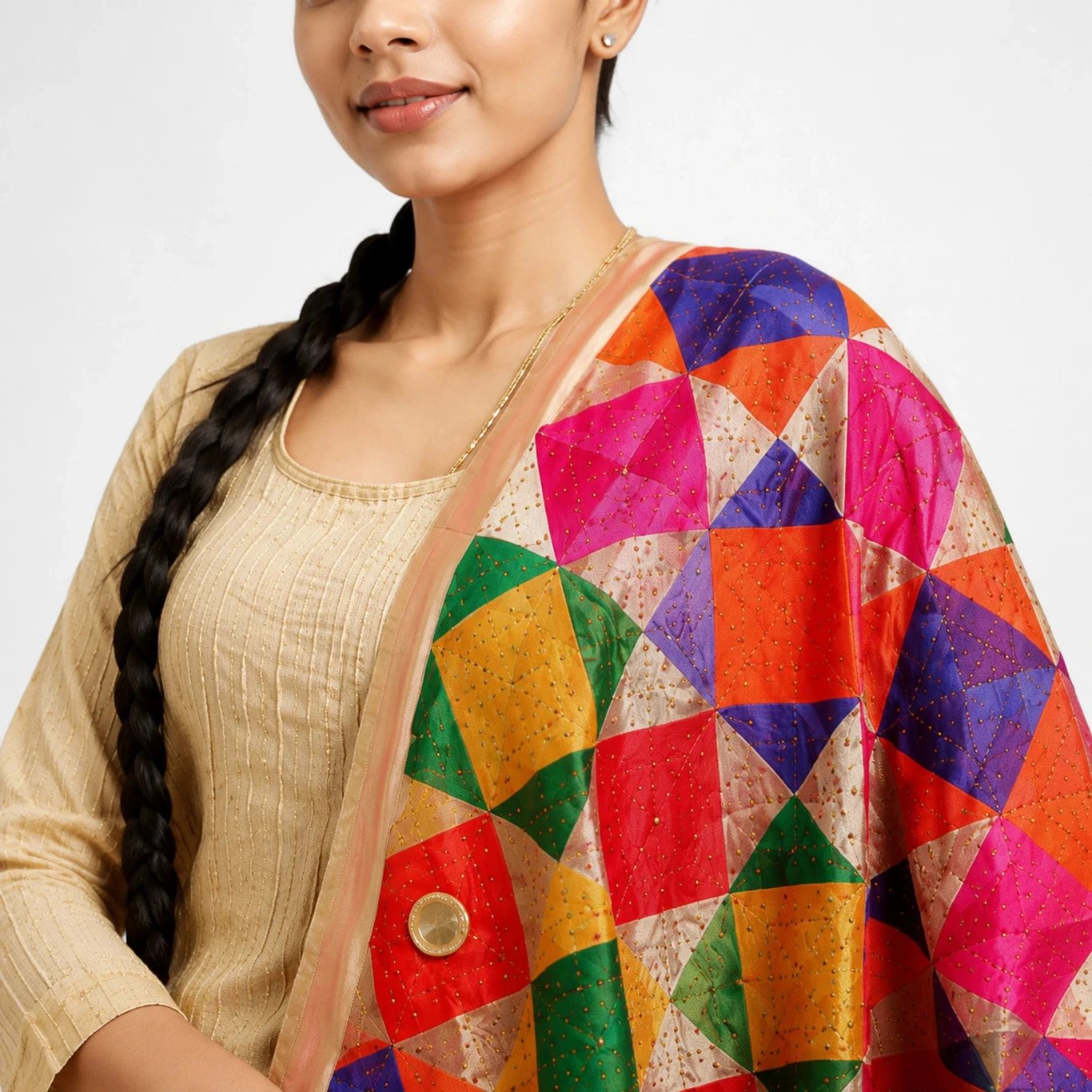 ₹662 Dussehra Festive Multicolor Embroidered Chiffon Dupatta for Women