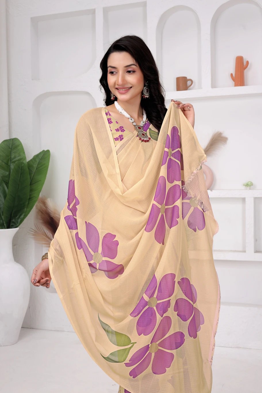 ₹486 Chiffon Embroidered Multicolor Dupatta for Dussehra Festive Looks