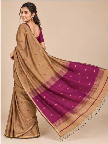 ₹3,000 Zari Silk Cotton Maheshwari Saree for Festive and Traditional Wear