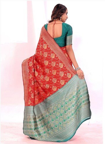 ₹689 Woven Design Zari Kanjeevaram Saree for Dussehra Festive Style