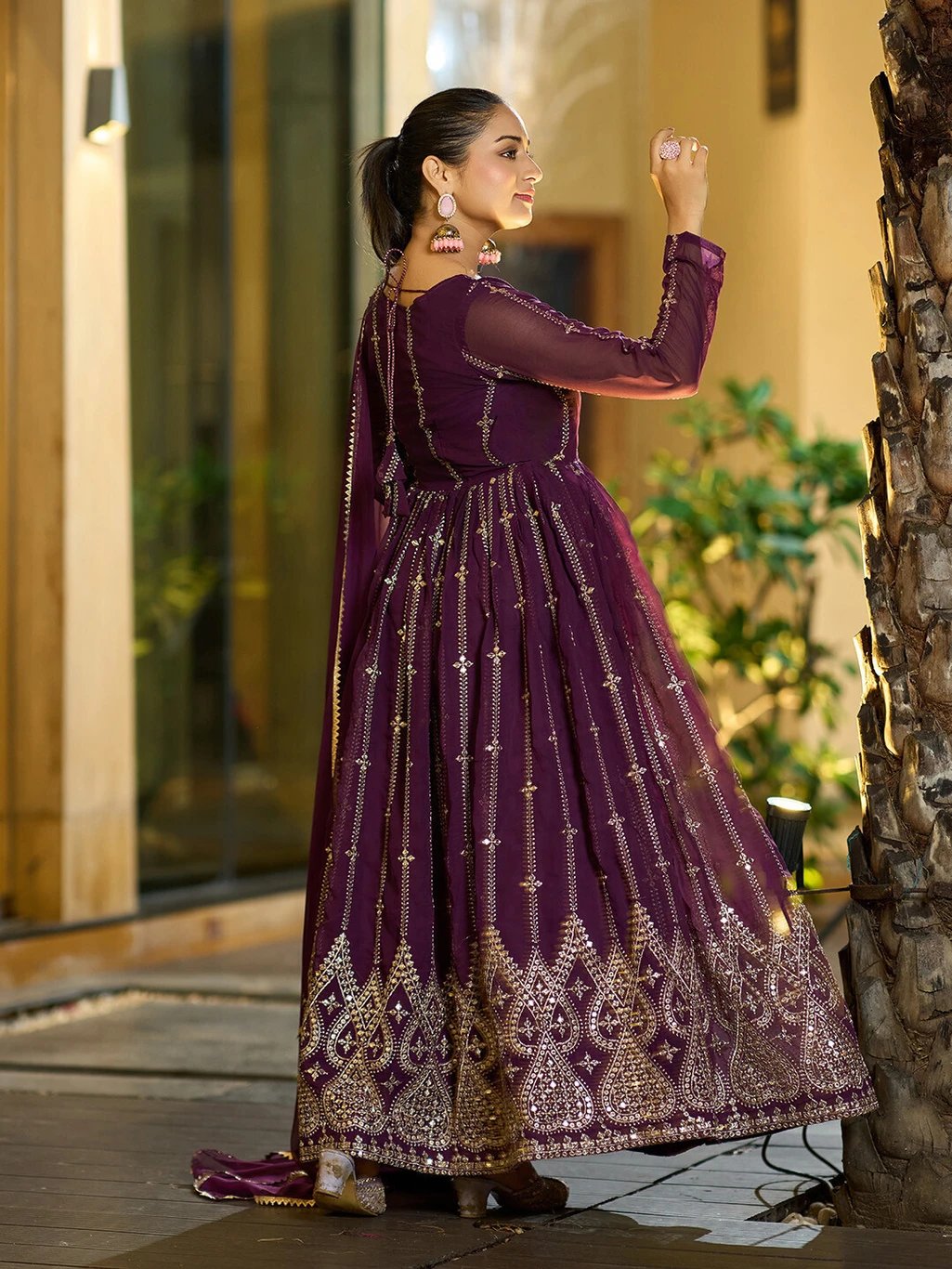 Trijal Fab Women Georgette Kurta Dupatta Set for festive gatherings