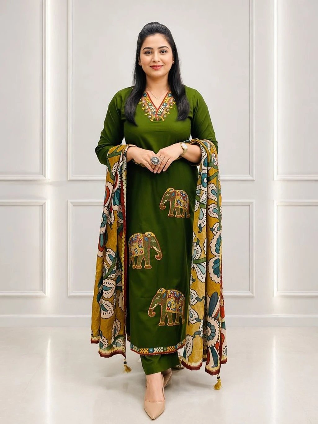 ₹797 Pure Cotton Kurta Pant Dupatta Set for Women | 83% Off