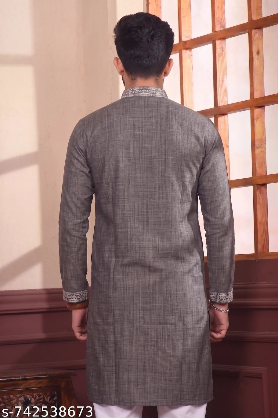 ₹803 Pure Cotton Embroidered Kurta for Men – Festive Wear Under ₹999