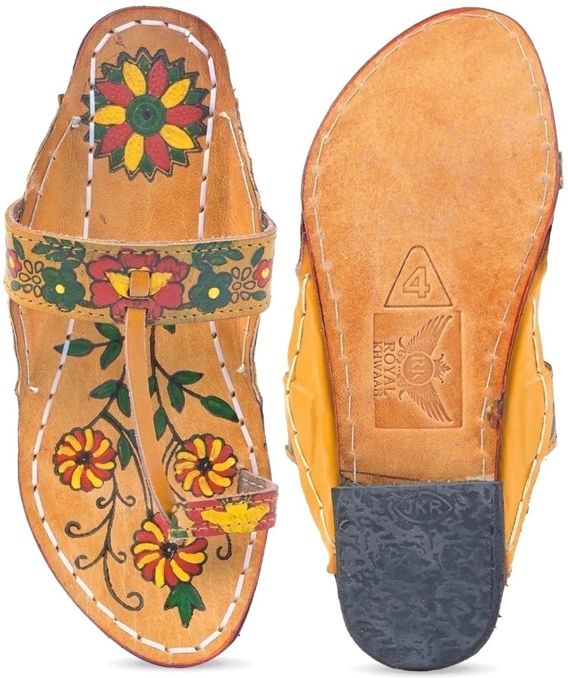 ₹522 Yellow Kolhapuri Sandals for Women – Casual Ethnic Footwear