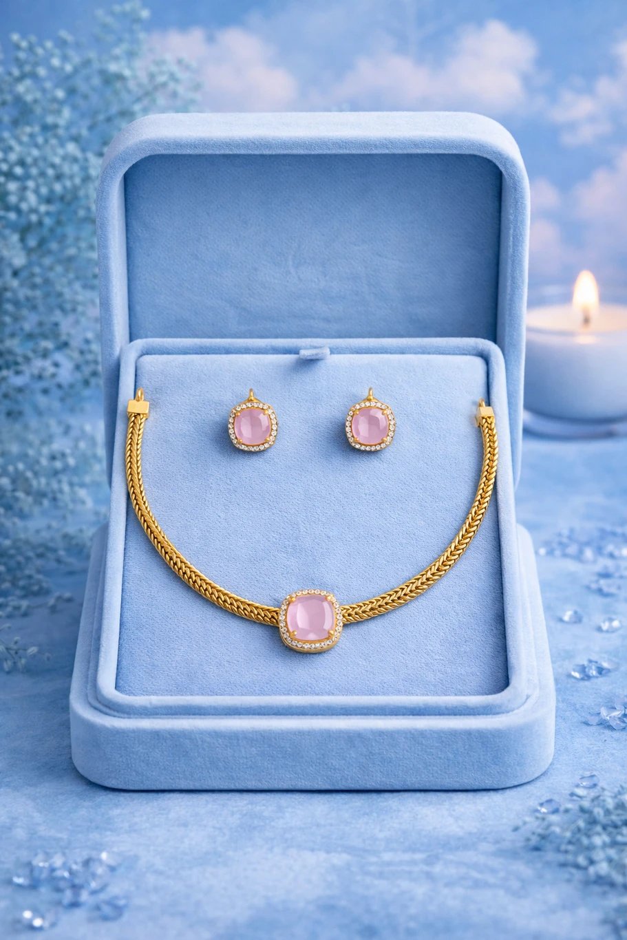 ₹398 gnanine Multicolor Gold-Plated Jewel Set for Women in India