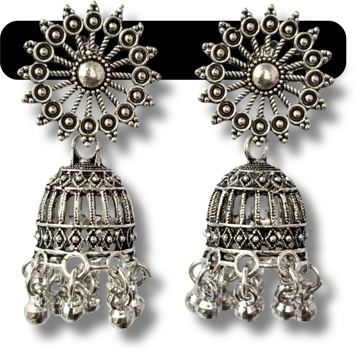 ₹166 Esyko 4-Pair Oxidised Earrings Combo Set for Women in India