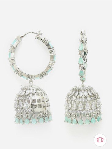 ₹714 ZENEME American Diamond Jhumka Earrings for Women in India