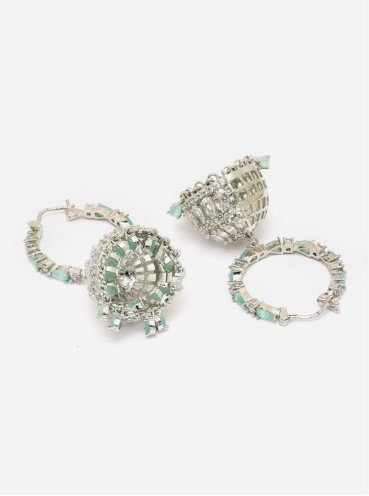 ₹714 ZENEME American Diamond Jhumka Earrings for Women in India