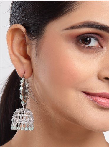 ₹714 ZENEME American Diamond Jhumka Earrings for Women in India