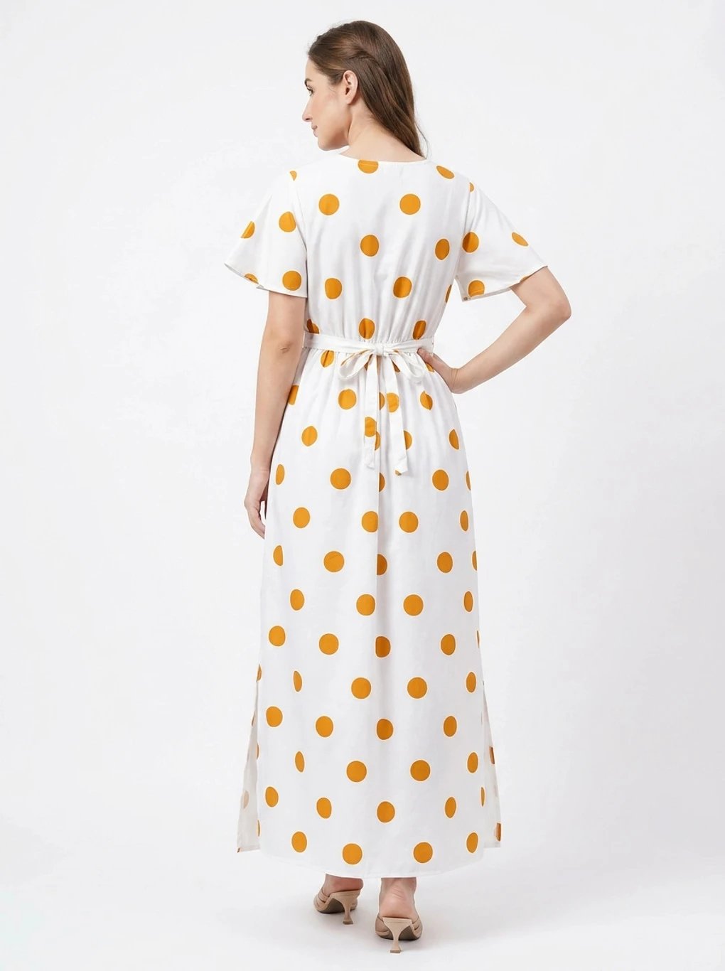Emeros Yellow and White Maxi Dress for Women at ₹307 on Flipkart