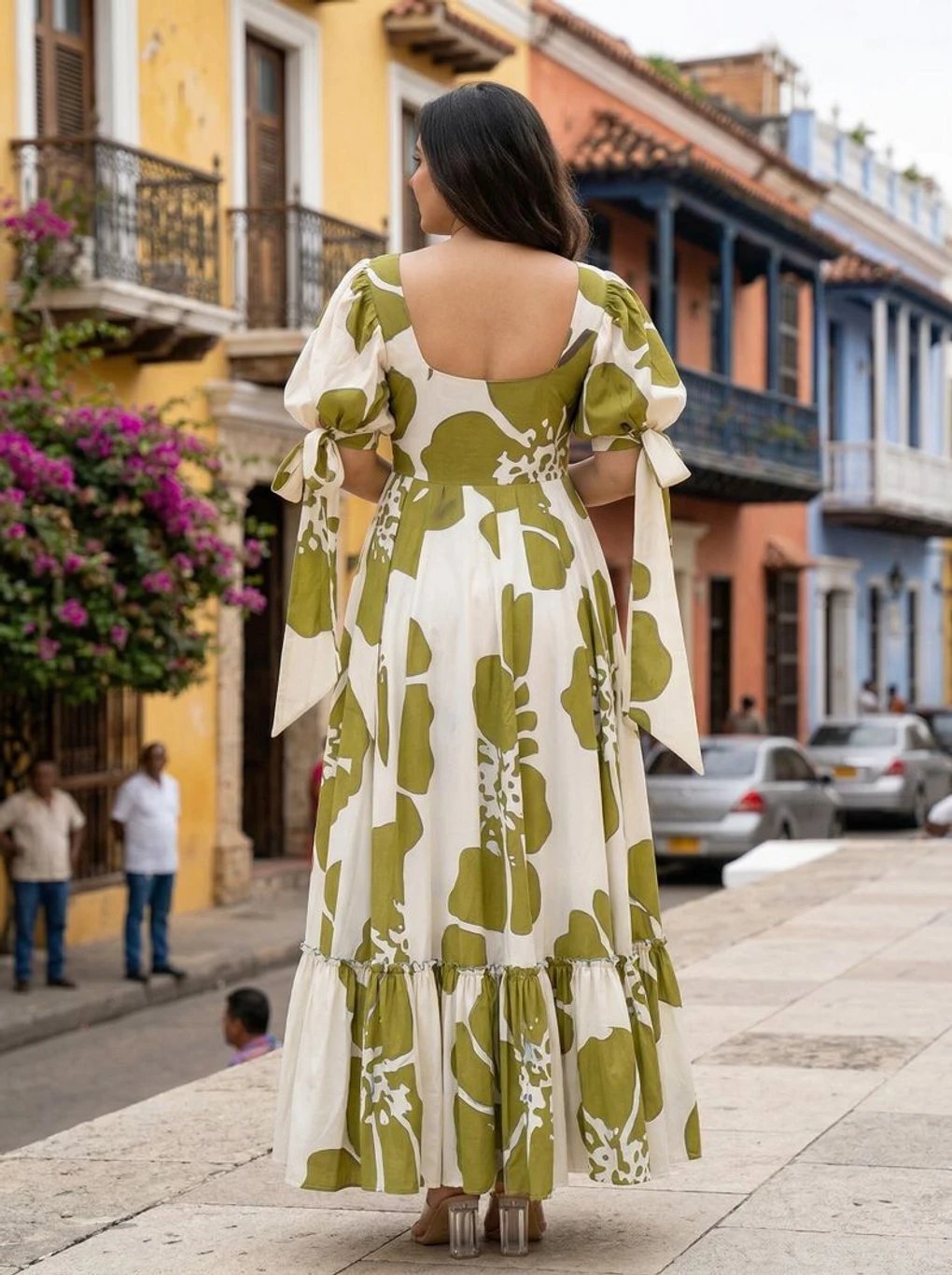 Krunal Raiyani Light Green Maxi Dress for Women at ₹400