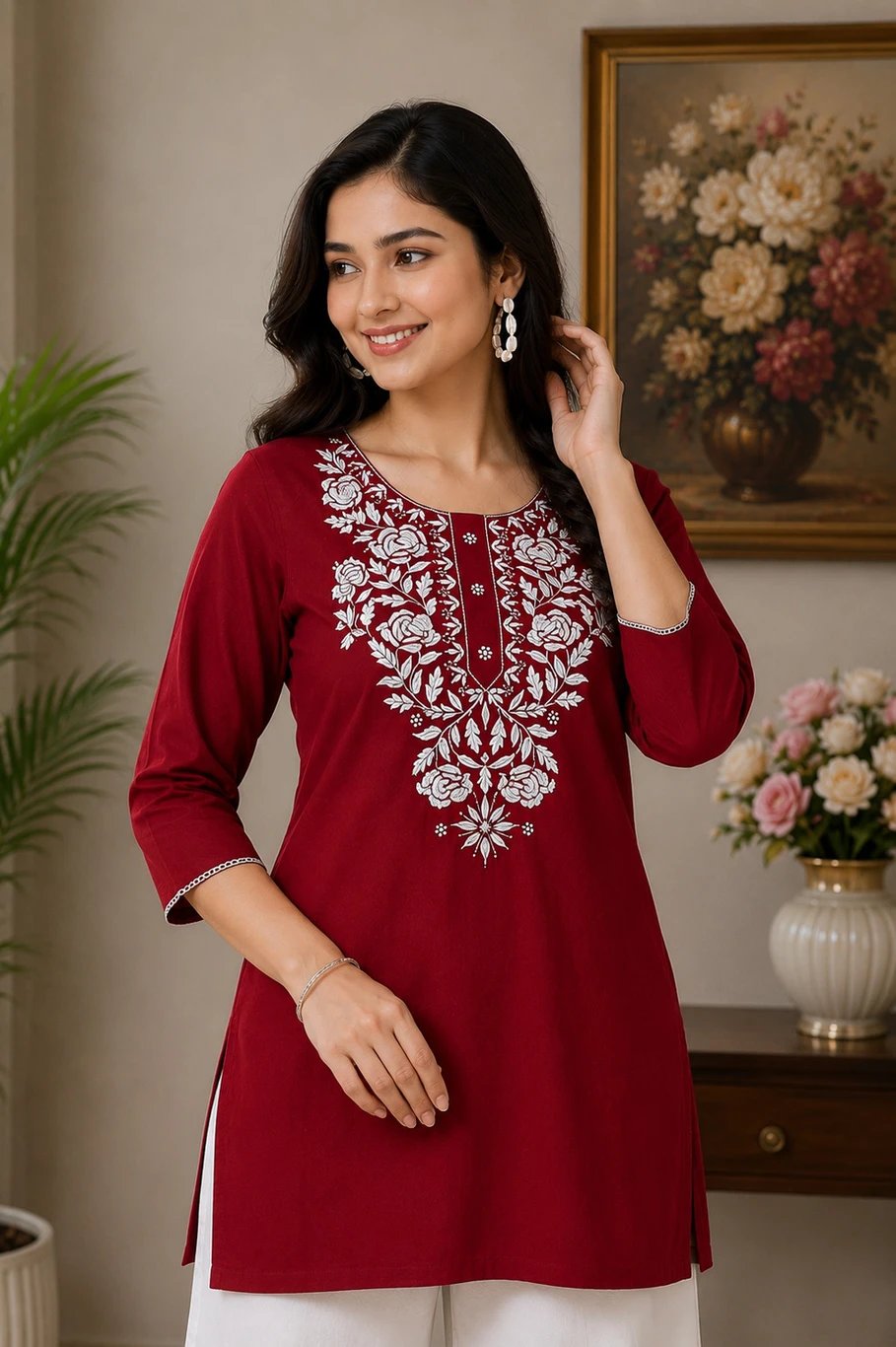 Trendarchive Women’s Cotton Rayon Kurti Palazzo Set at ₹372