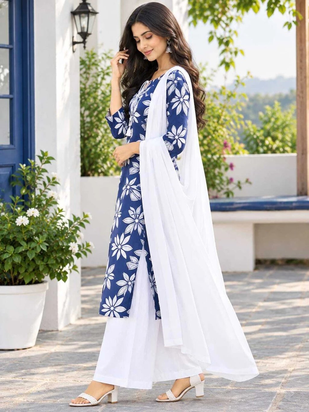 Azlan Textile Women’s Kurta Palazzo Dupatta Set at ₹299