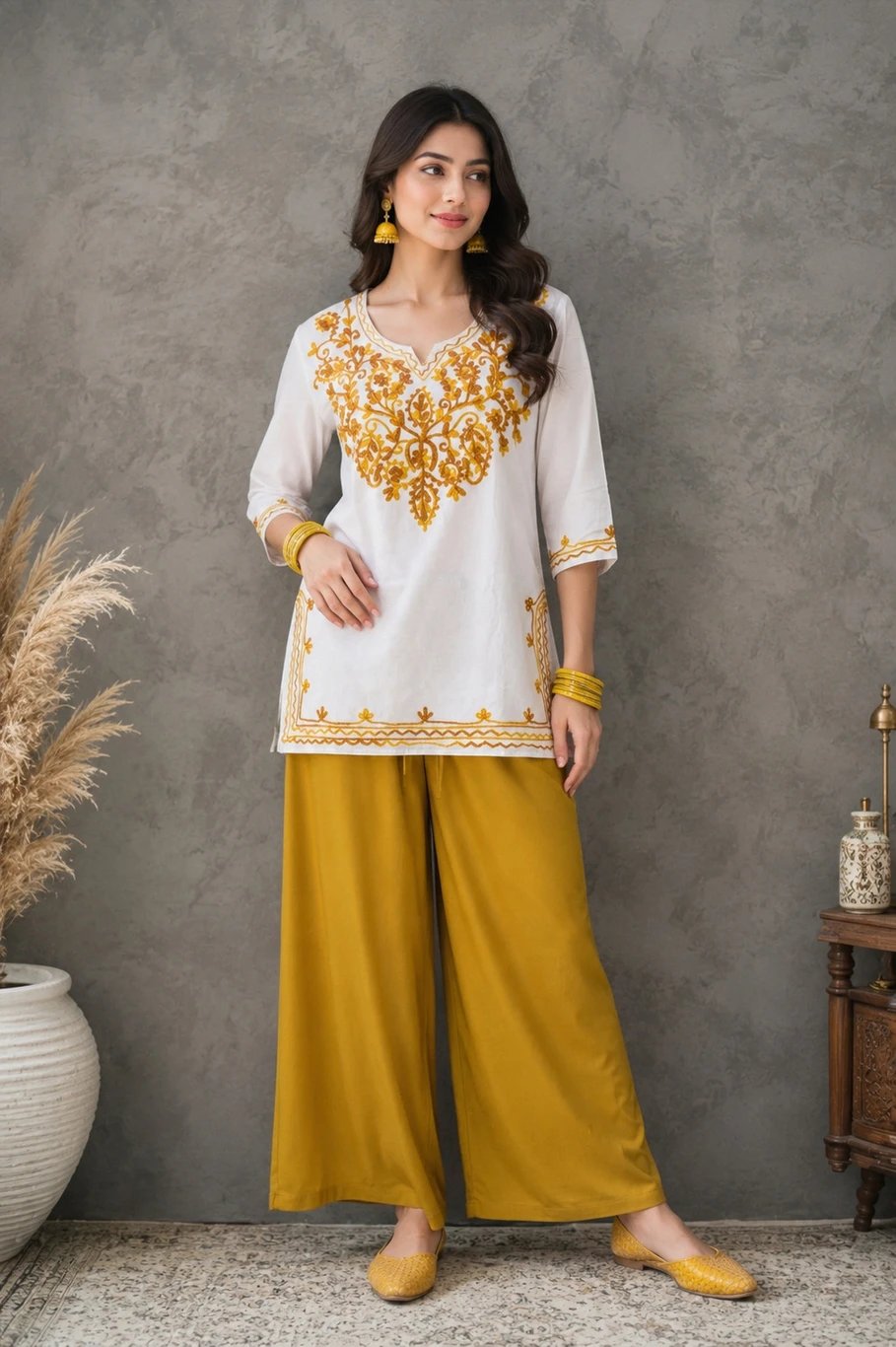 ROYALERA Women’s Cotton Rayon Kurti Palazzo Set at ₹422