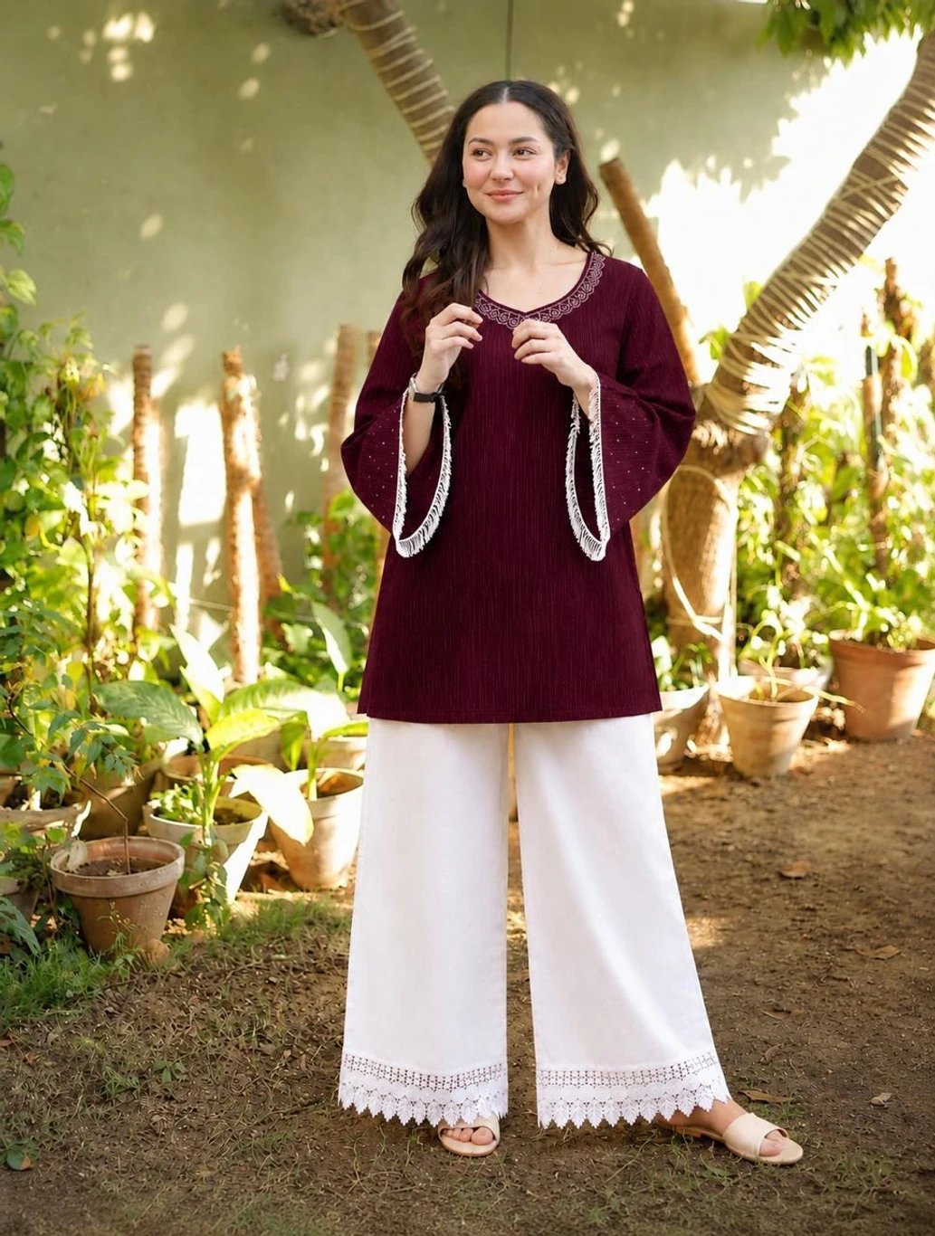 Andheriyas Women’s Cotton Blend Kurti Palazzo Set at ₹342