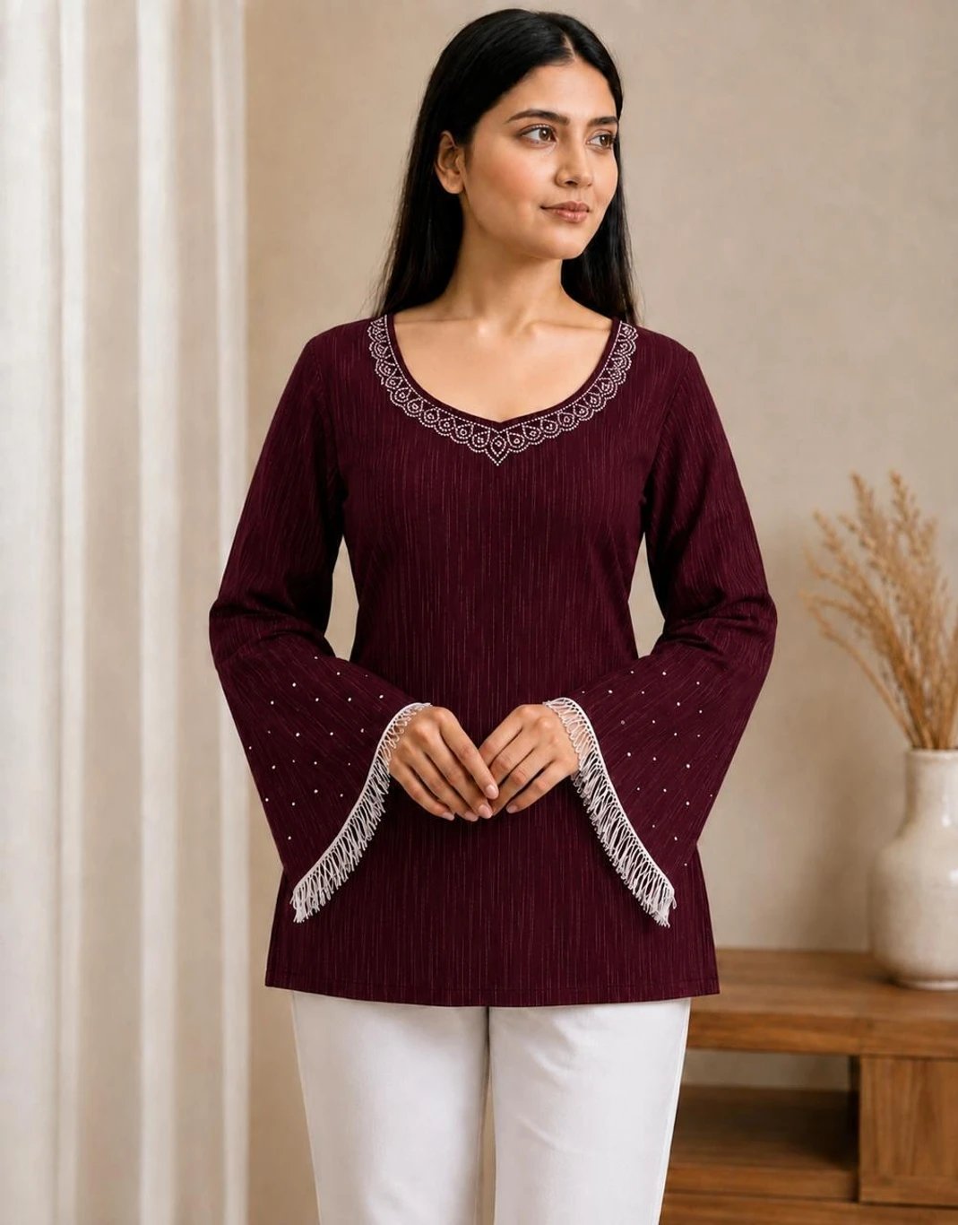 Andheriyas Women’s Cotton Blend Kurti Palazzo Set at ₹342