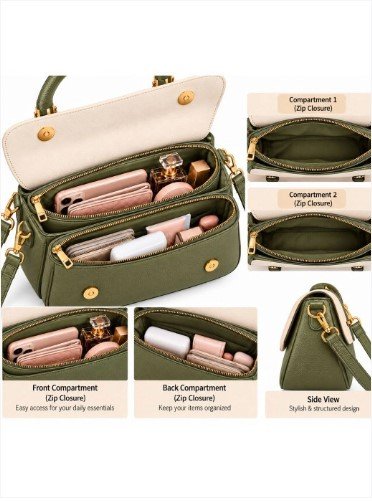 ₹719 Hyraa Club Colourblocked PU Structured Handheld Bag for Women