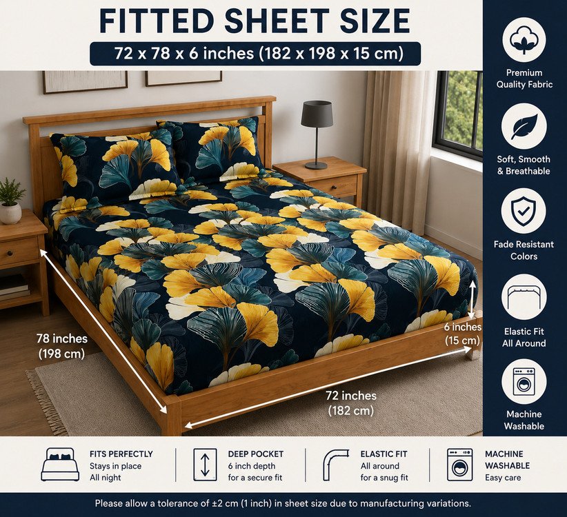 Ameyaa Elastic Fitted Bedsheet Set for Comfortable Daily Bedroom Use