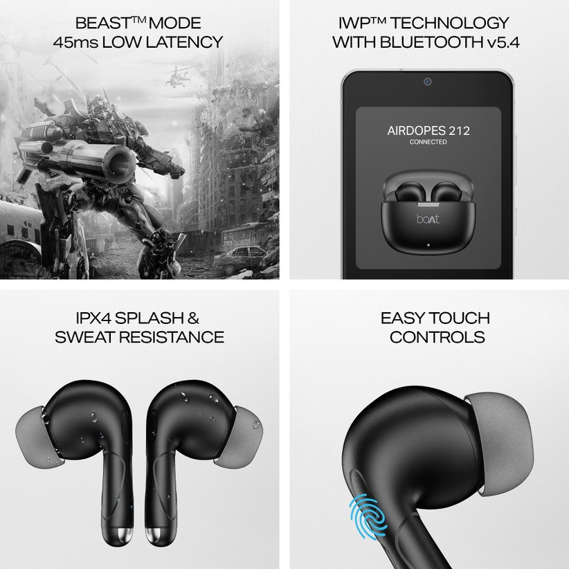 ₹899 boAt Airdopes 212 Earbuds with 50H Battery and ENx Calls