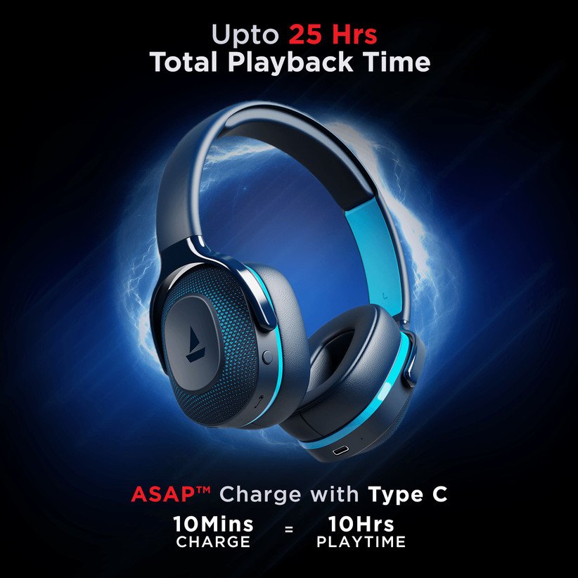 ₹1,399 boAt Rockerz 425 Headphones with 25H Battery and ENx