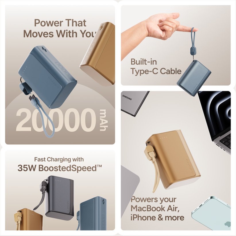 ₹2,499 35W Fast Charging 20000mAh Power Bank for Daily Use