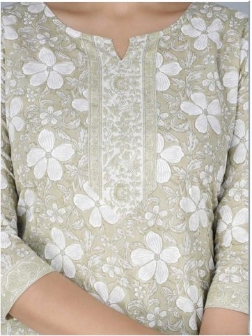 ₹4999 Pure Cotton Floral Kurta Set with Trouser and Dupatta