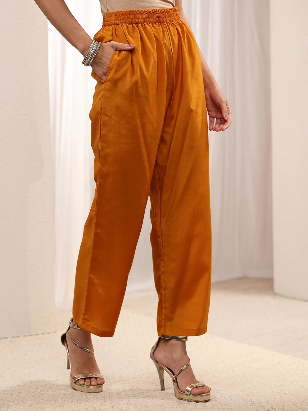 ₹2599 LIBAS Silk Blend Kurta Pant Dupatta Set for Women