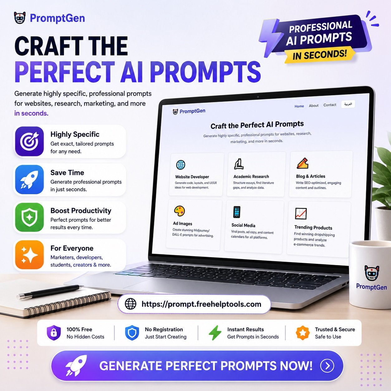 AI Prompt Generator for Websites, Research, Marketing and Social Media